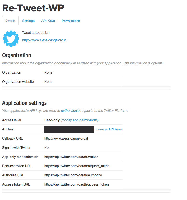 Creazione delle API di Twitter