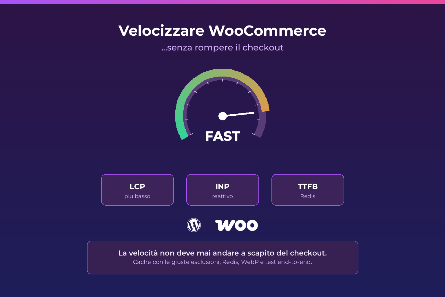 come velocizzare woocommerce e checkout