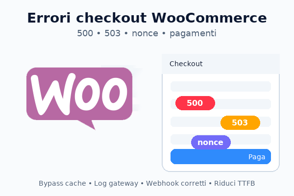 come correggere gli errori checkout woocommerce
