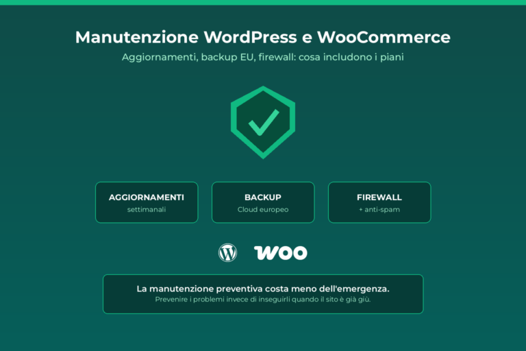piani manutenzione assistenza wordpress woocommerce