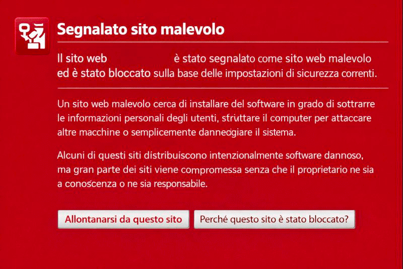 esempio sito wordpress malevolo