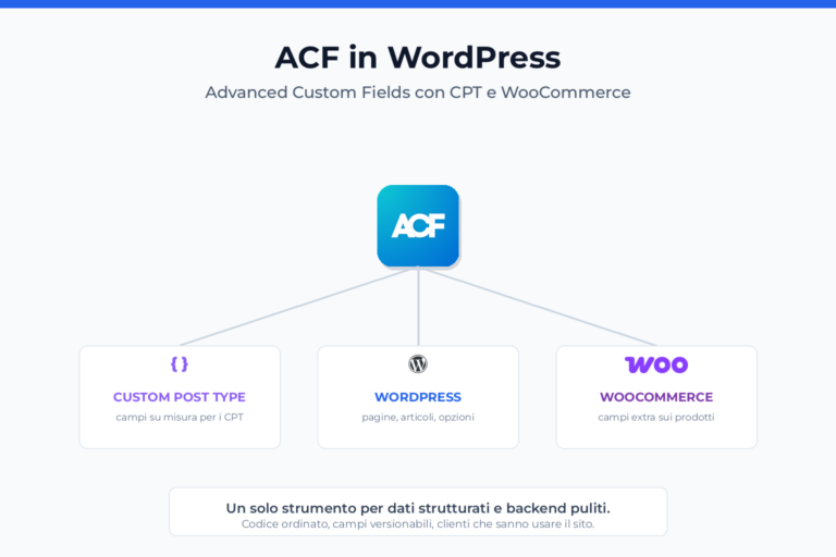 come usare acf wordpress woocommerce